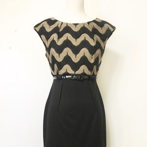 Connected Apparel Formal Black/Brown Dress